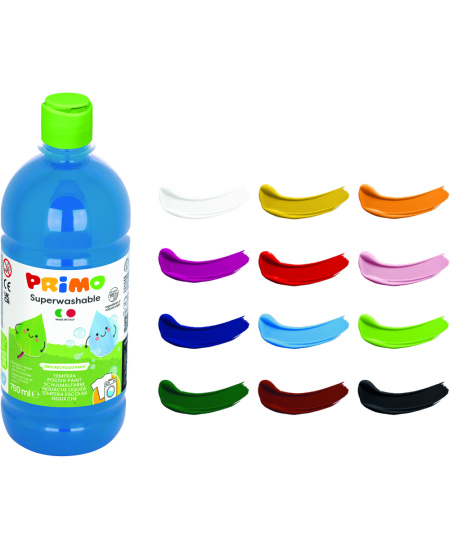 Väga hästi mahapestav guaššvärv PRIMO, taevasinine, 750 ml