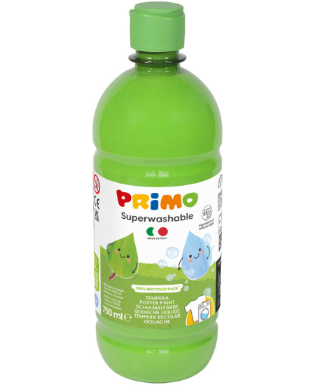 Väga hästi mahapestav guaššvärv PRIMO, heleroheline, 750 ml