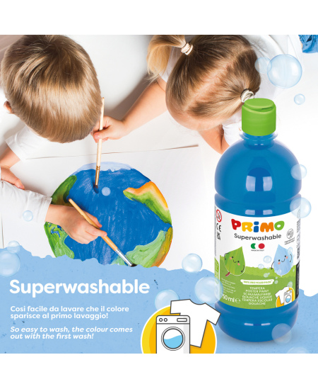 Väga hästi mahapestav guaššvärv PRIMO, heleroheline, 750 ml