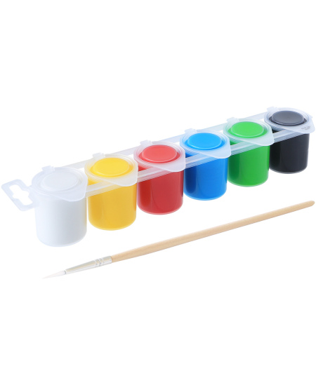 Guaššvärv PRIMO, 6 värvi x 25 ml, koos pintsliga