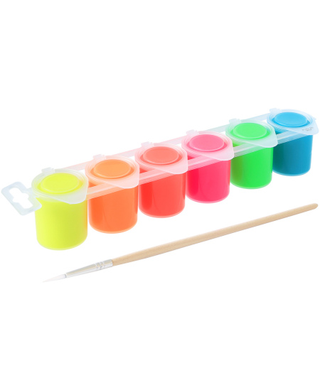 Guaššvärv PRIMO, 6 fluorestseeruvat värvi x 25 ml, koos pintsliga