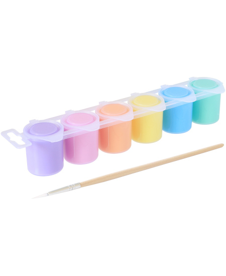 Guaššvärv PRIMO, 6 pastelset värvi x 25 ml, koos pintsliga