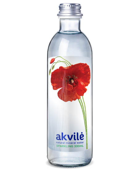 Mineraalvesi AKVILĖ, 330 ml, klaas, kergelt gaseeritud