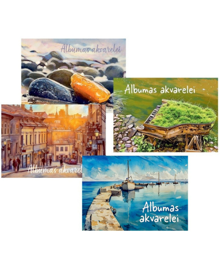 Akvarellialbum LIETUVA, A4, 200 gsm, 20 lehte