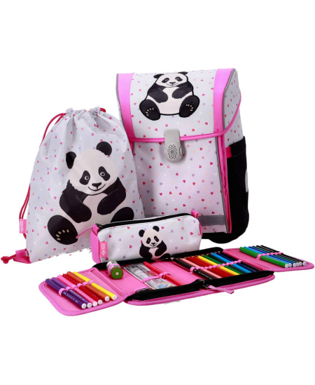 Seljakott lisatarvikutega ABC123 Ergo Flexi Panda, 4-osaline