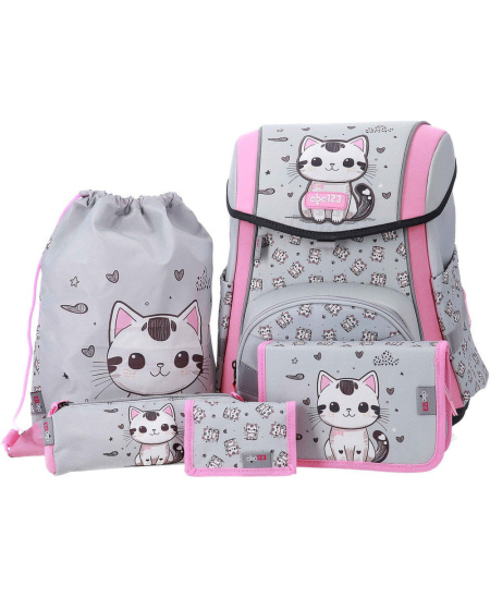 Seljakott lisatarvikutega ABC123 Ergo Premium Cat, 4-osaline
