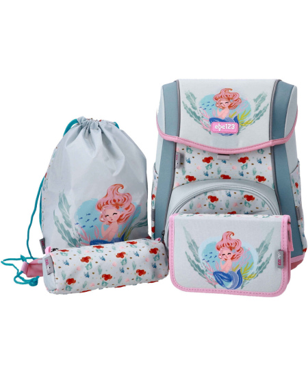 Seljakott lisatarvikutega ABC123 Ergo Premium Mermaid, 4-osaline