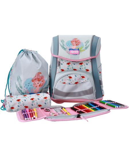 Seljakott lisatarvikutega ABC123 Ergo Premium Mermaid, 4-osaline