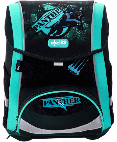 Seljakott lisatarvikutega ABC123 Ergo Premium Panther, 4-osaline