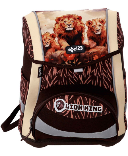 Seljakott lisatarvikutega ABC123 Ergo Premium Lion, 4-osaline