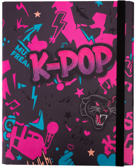 Kummiga kaust K-POP, papist, A4, 3 cm