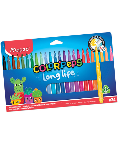 Viltpliiatsid MAPED Color Peps, 24 värvi