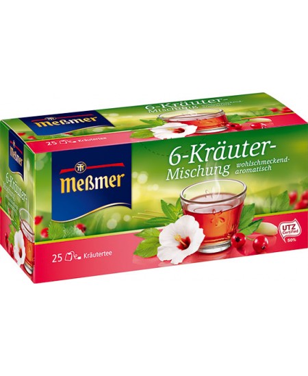 Žolelių arbata MESSMER, 6 rūšių želelių, 25 vnt.