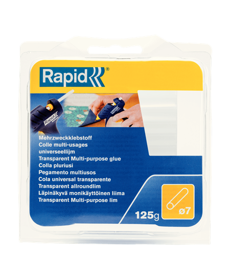 Läbipaistvad liimipulgad blisterpakendis RAPID D7, 7 mm, 125 g