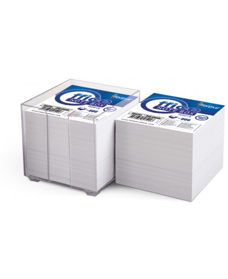 Lapeliai užrašams dėžutėje FORPUS, 90x90 mm, balti, 800 lapelių