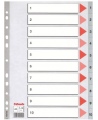 Vahelehted plastist ESSELTE, 1-10, ühevärvilised, A4