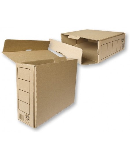 Archyvinė dėžė SM-LT, 330x245x100 mm, gofro kartono, su spauda, ruda